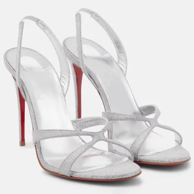 Christian Louboutin Silver stiletto heels and high-heeled sandals
