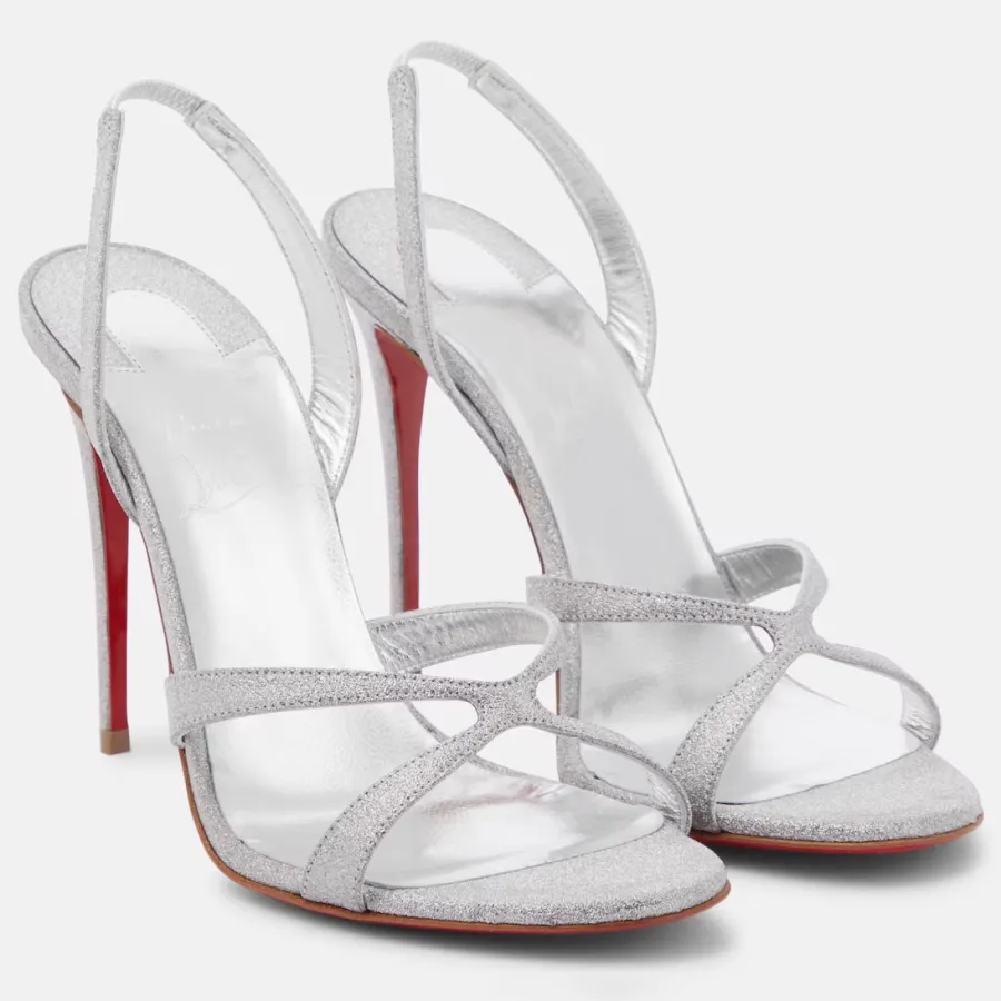 Christian Louboutin Silver stiletto heels and high-heeled sandals