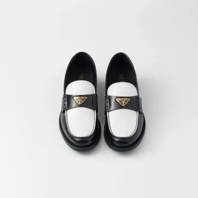 PRADA Two-tone shiny leather loafers