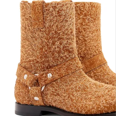 LOEWE Brown frosted suede Campo boots