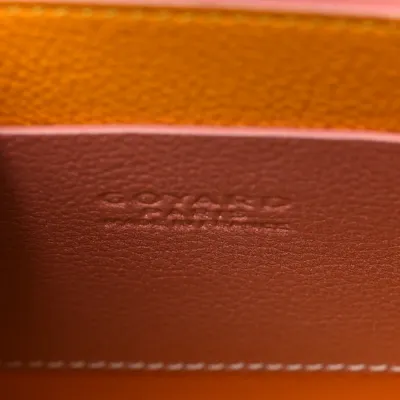 Goyard Nano Saigon Bag Pearly Coral Iridescent Goyardine Canvas Silver Hardware