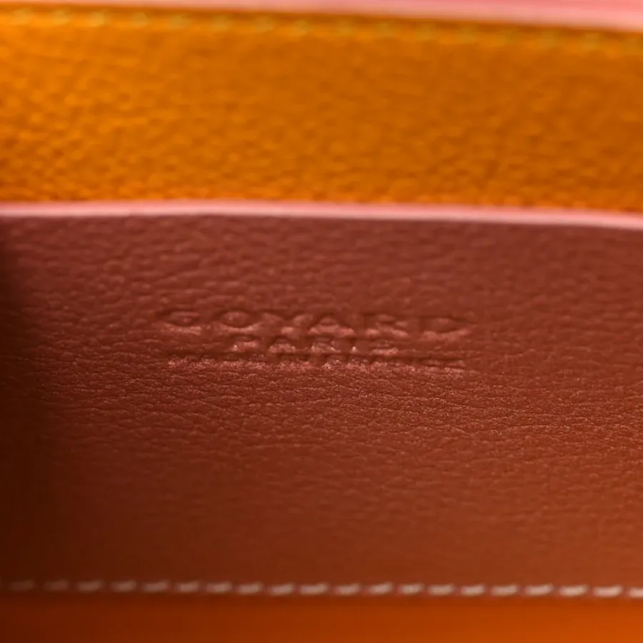 Goyard Nano Saigon Bag Pearly Coral Iridescent Goyardine Canvas Silver Hardware