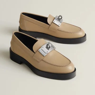 HERMES Hot Beige color Loafers
