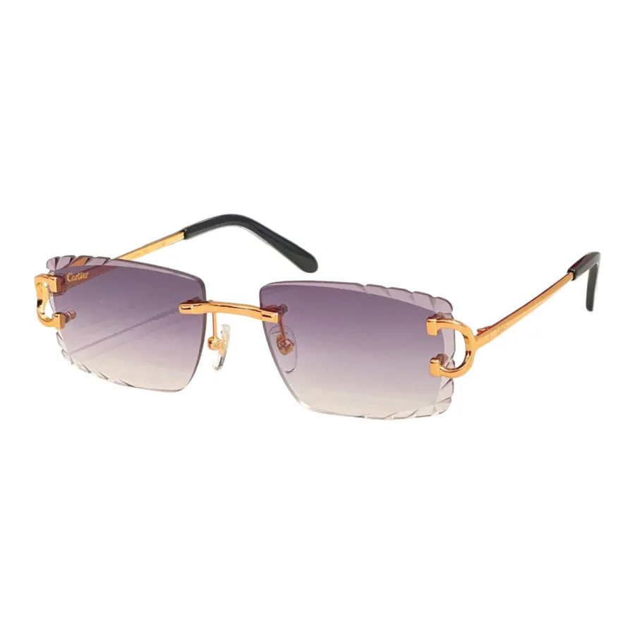 Cartier square frame glasses lavender/pink/blue silver/purple/blue gold/brown/green color Size 56口17-140