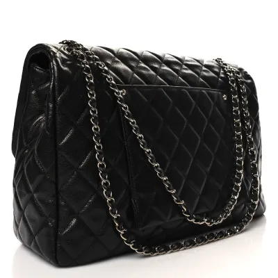 Chanel Travel Flap XXL | Black Quilted Caviar