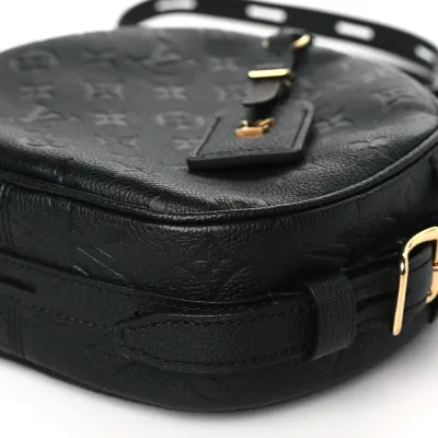 Louis Vuitton Boite Chapeau Souple MM Black Empreinte Leather Brass Hardware