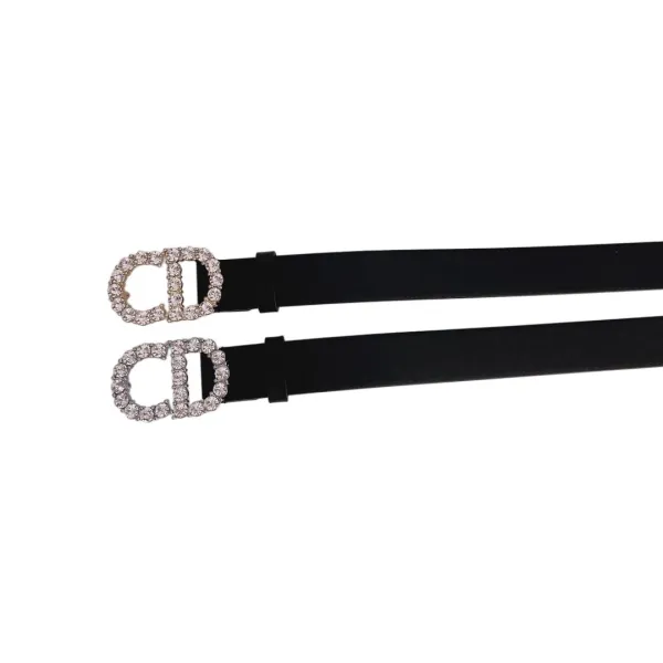 Dior Women' s 30 Montaigne Buckle With Crystals Belt In Black/Mustard/White/Blue Calfskin With Gold/Silver Hardware 30mm - Image 4