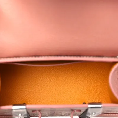 Goyard Nano Saigon Bag Pearly Coral Iridescent Goyardine Canvas Silver Hardware