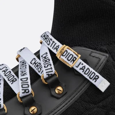 Dior black thick bottom high bang sneakers