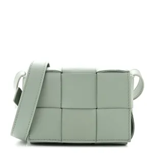 Bottega Veneta Extra Mini Maxi Intrecciato Cassette Crossbody Bag New Sauge Lambskin Leather