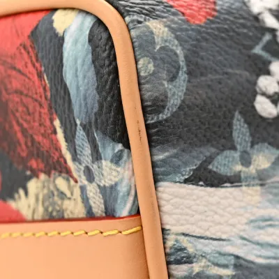 Louis Vuitton Surfin Keepall Bandouliere 25 Navy Blue Monogram Canvas Gold Hardware