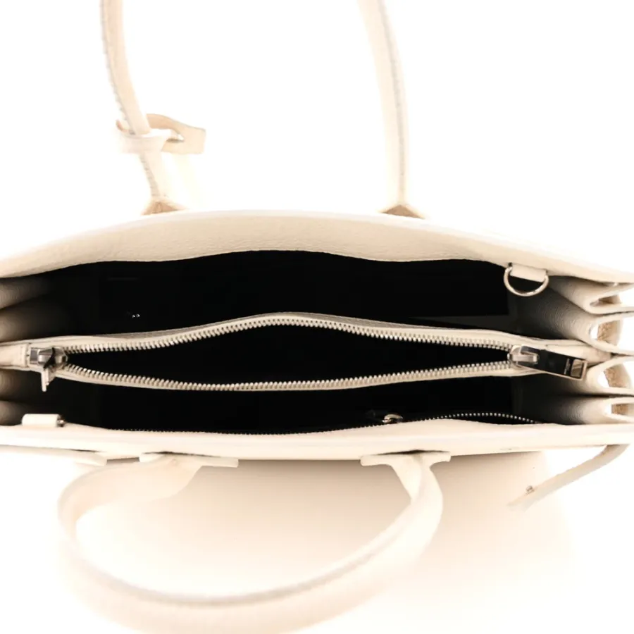 Saint Laurent Small Sac De Jour Dove White Grained Calfskin Leather