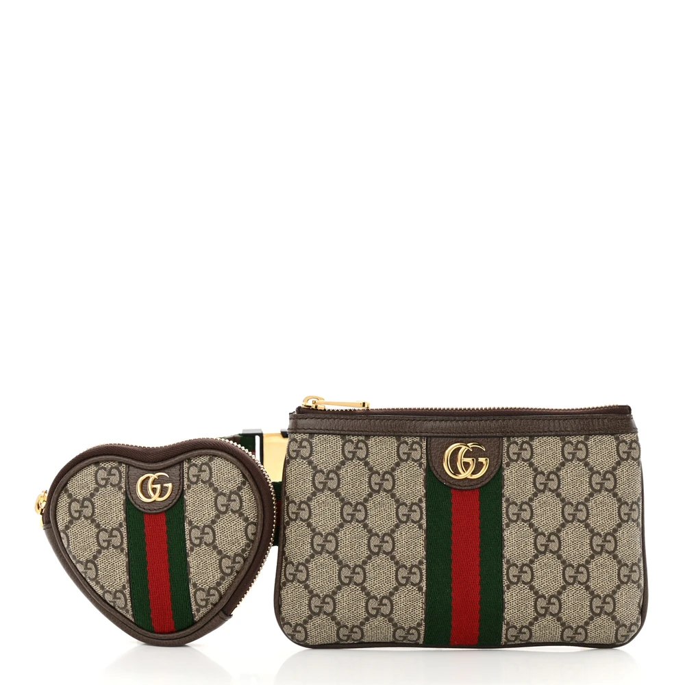 Gucci Bolsa Cinto Utility Média Ophidia Bege / Ébano / New Acero GG Supreme Monograma em Canvas & Couro de Bezerro Hardware Dourado
