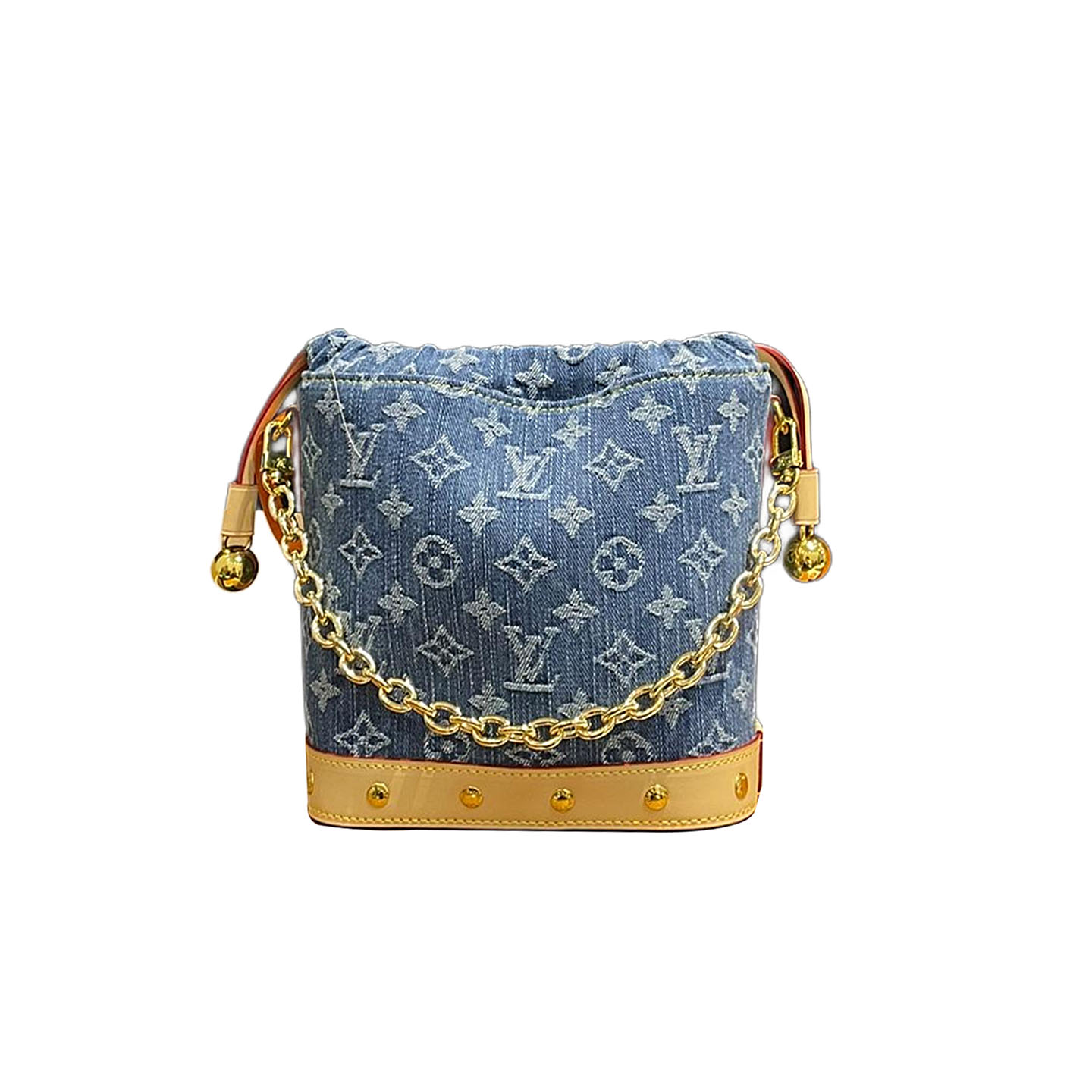 Louis Vuitton Nano Noé Denim Azul Hardware Dourado