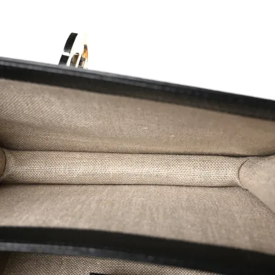 Gucci Small Interlocking G Shoulder Bag Black Dollar Calfskin Leather Gold Hardware