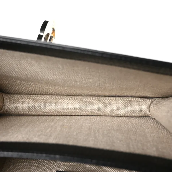 Gucci Small Interlocking G Shoulder Bag Black Dollar Calfskin Leather Gold Hardware - Image 7