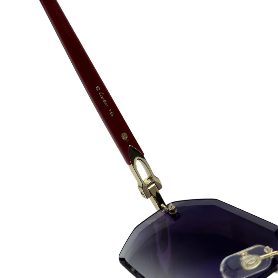 Cartier square frame glasses gold red/silver red/green/red color Size 57-21-145