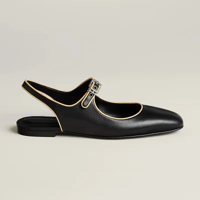 HERMES Kleo black Slingheeled sandals