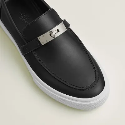 HERMES Game Black Loafers