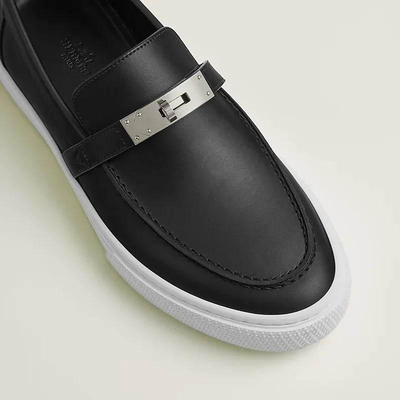 HERMES Game Black Loafers
