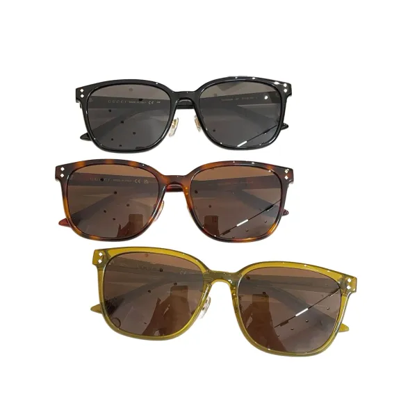 Gucci square frame glasses mustard/black/leopard color Size 57口18-145 - Image 8