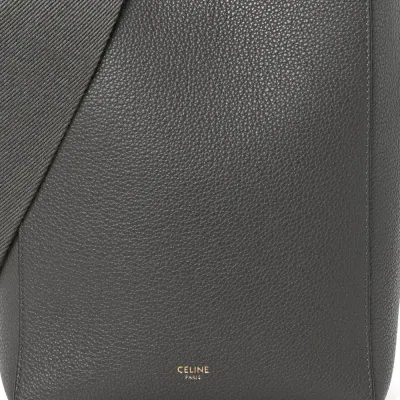 Celine Small Sangle Bucket Bag Kohl Soft Grained Calfskin Leather Gold Hardware