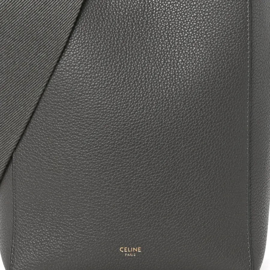 Celine Small Sangle Bucket Bag Kohl Soft Grained Calfskin Leather Gold Hardware