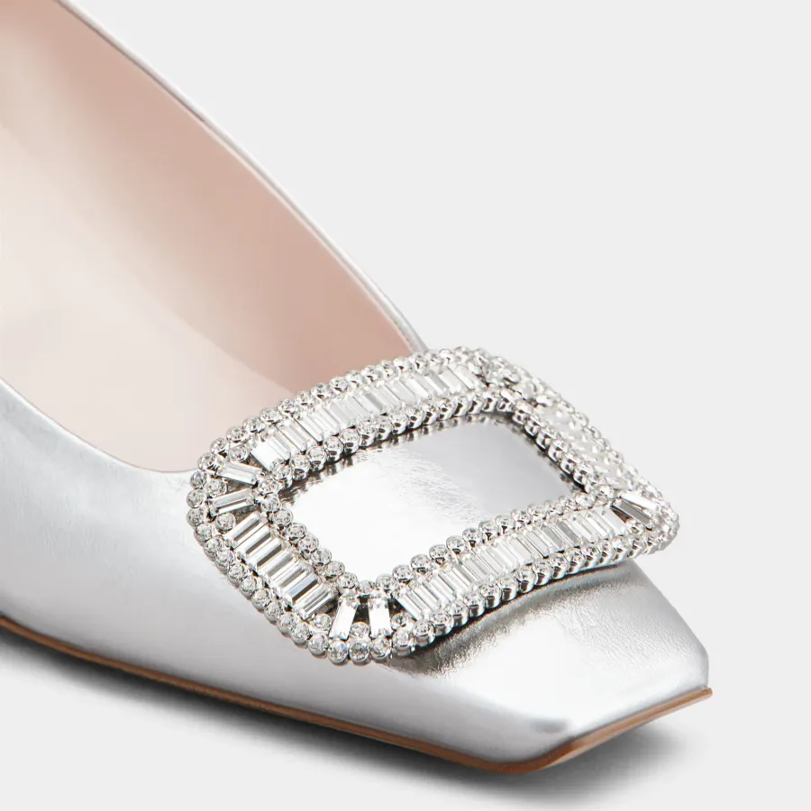 Roger Vivier Belle Vivier Pumps High Heels In Silver Leather With Crystal Buckle (Heel Height 4.5cm)