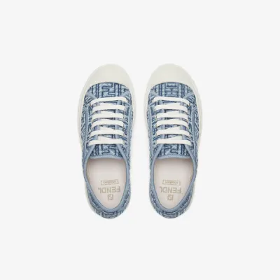 FENDI Blue denim low-top shoes
