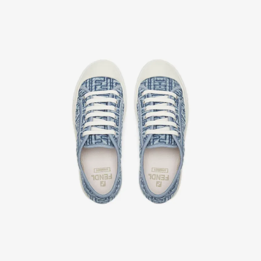 FENDI Blue denim low-top shoes