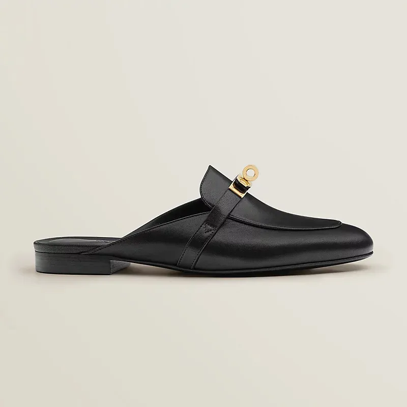 HERMES Oz Mule black Slippers