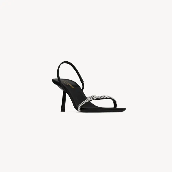 Yves Saint Laurent Black stiletto sandals with drill tips - Image 2