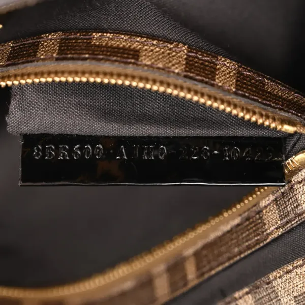 Fendi FF 1974 Hairdo Girls Inlay Baguette Mogano/Panna/Multicolor Glazed Fabric Gold Hardware - Image 8