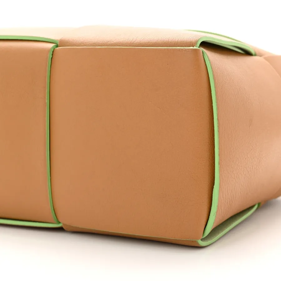Bottega Veneta Small Intrecciato Arco Tote Carmel Pistachio Nappa Leather