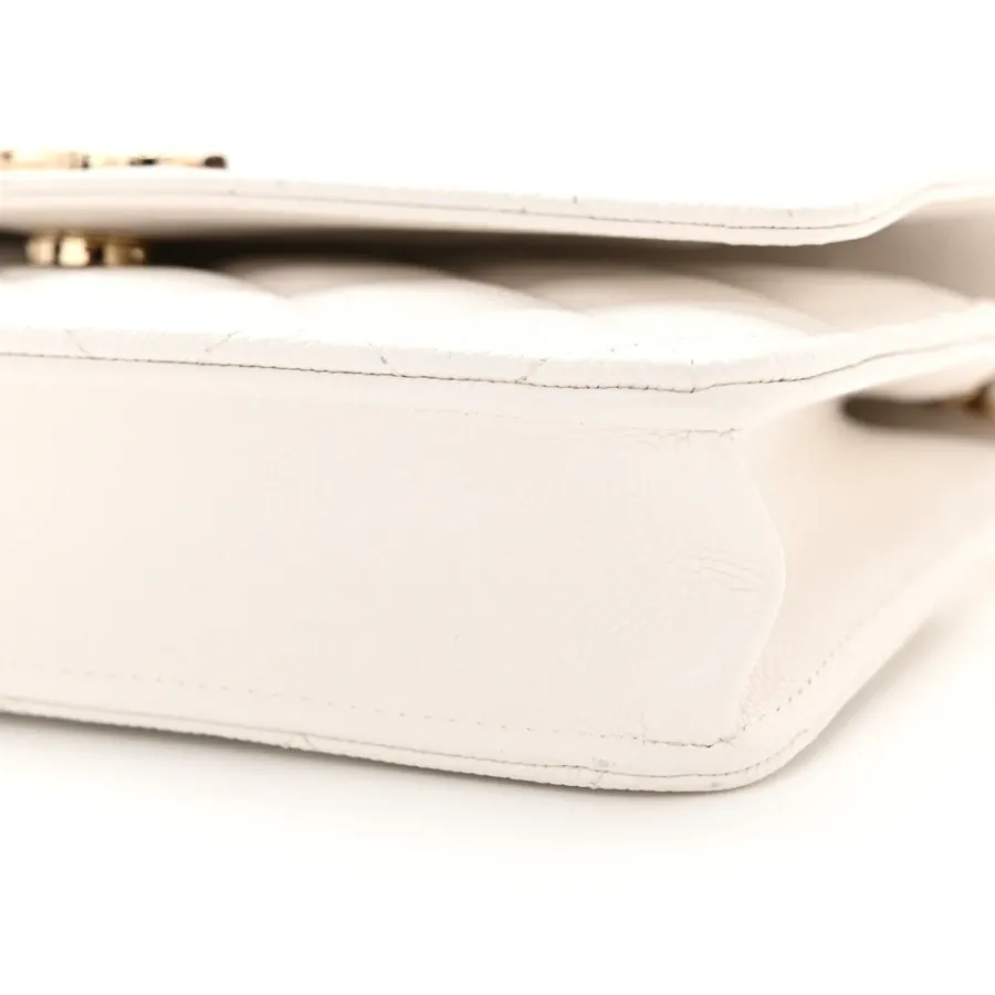 Chanel Wallet On Chain – Small White Quilted Caviar
