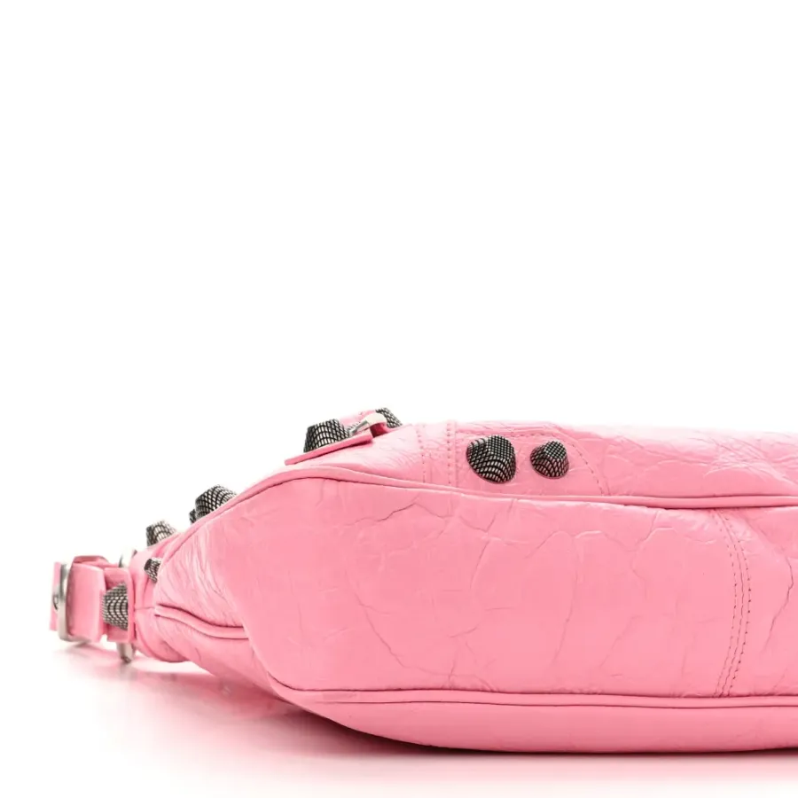 Balenciaga Mini Neo Cagole Shoulder Bag Candy Pink Agneau Arena Leather Silver Hardware