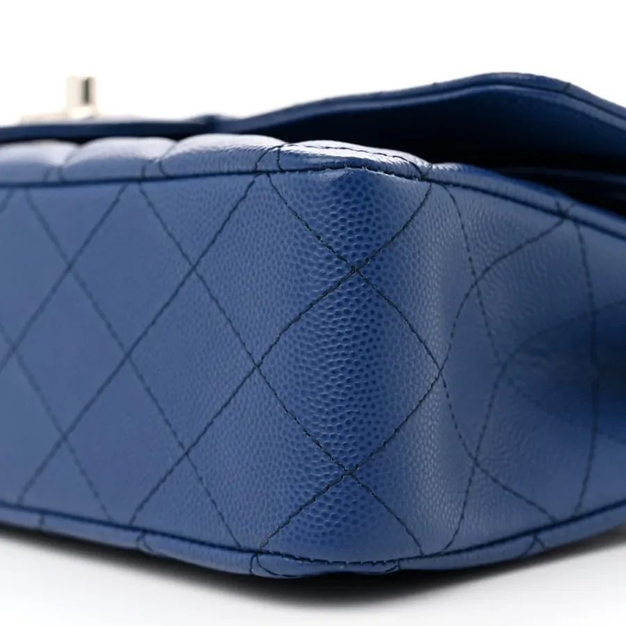 Grade Designer Handbags | Blue Quilted Chanel Flap