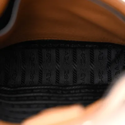 Prada Mini Hobo Messenger Bag Caramel Vitello Daino Leather
