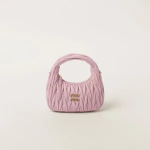 Miu Miu Wander Matelassé Quilted Lambskin Leather handbag Pink Crossbody Bags