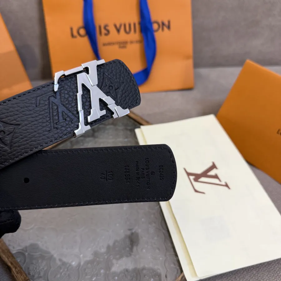Louis Vuitton Men's Shield Reversible Belt In Black Monorgam Calfskin With Gold/Silver/Gun Black Hardware 40mm