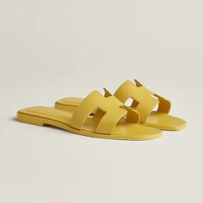 HERMES Oran yellow Slippers