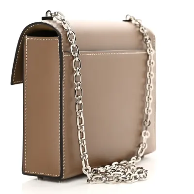 Hermès Mini Verrou Chaine Bag Étain Tadelakt Leather Palladium Silver Hardware
