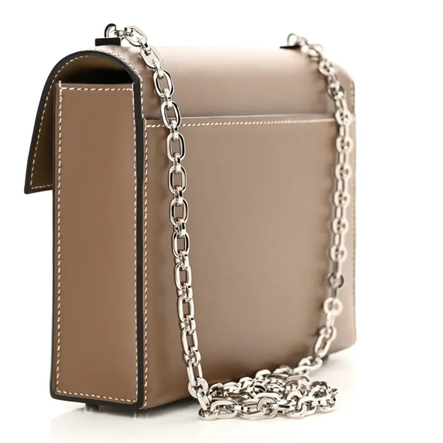 Hermès Mini Verrou Chaine Bag Étain Tadelakt Leather Palladium Silver Hardware