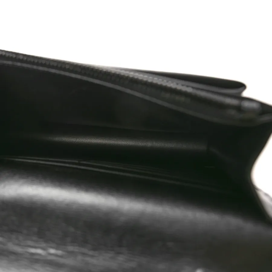 Saint Laurent Small Sunset Chain Wallet Black Monogram Calfskin Leather Black Hardware