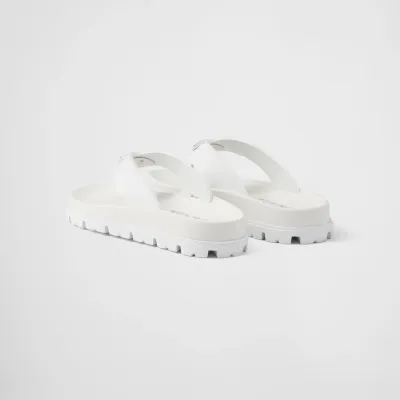 PRADA white rubber clip-toe sandals Slippers