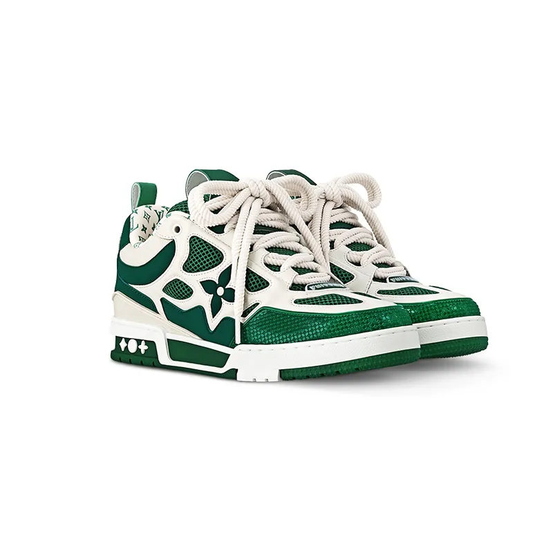 Louis Vuitton Green ox leather skateboard sneakers for men