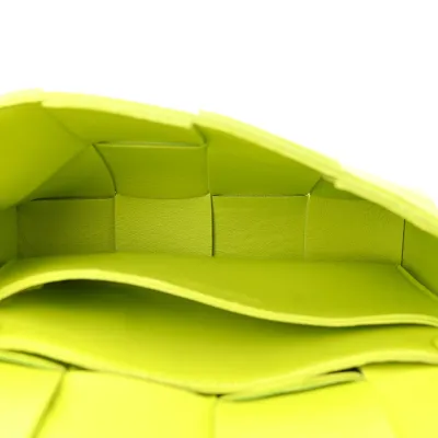 Bottega Veneta Small Intreccio Cassette Belt Bag Kiwi Paper Calfskin Leather