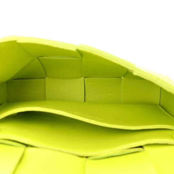 Bottega Veneta Small Intreccio Cassette Belt Bag Kiwi Paper Calfskin Leather - Image 7