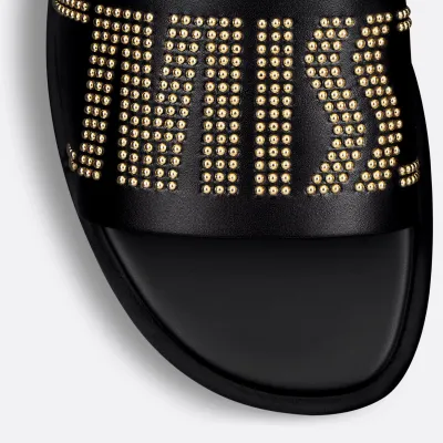 Dior black square head slippers