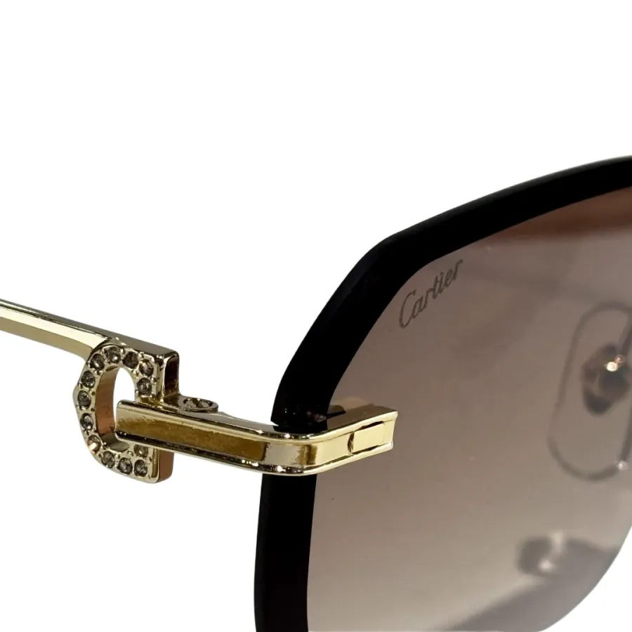 Cartier square frame glasses cedar/black/grey/gun black color Size 59口18-145